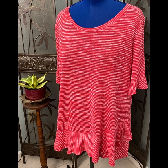 Terra & Sky Tops - Plus NWOT tunic top red white 1X
